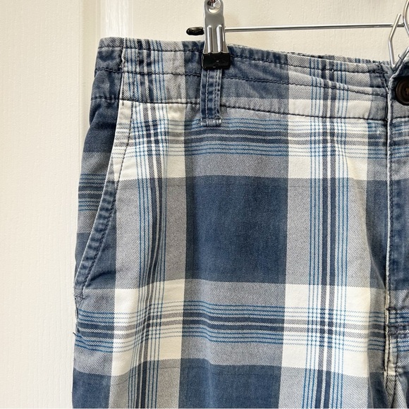 Cherokee Men's Flat Front Cotton Chino Shorts Blue Plaid Size 34 - Picture 6 of 13